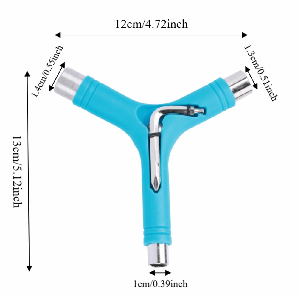 2PCS Five Functions Skate Wrench Y Type Longboard Wrench Durable Skateboard Wrench  For Longboard