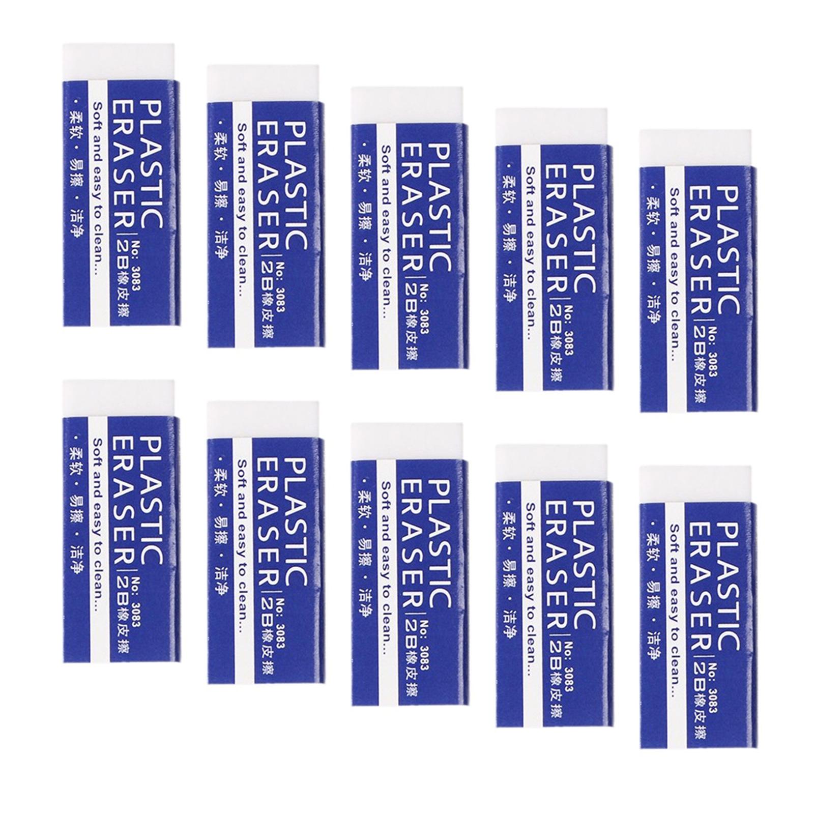 

10 Pcs White Erasers Simple Painting Eraser 2B Pencil Erasers Back to School Supplies For Kids Children Use L