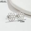 SMJEL Gold Stainless Steel Earrings Geometric Women Cute Leaf Star Footprints Mandala Cactus Earings Jewelry Small Studs Gift