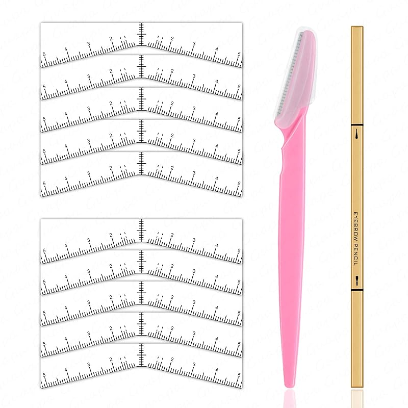 Guapa Augenbrauenlineal Schablonen Einfache Kartierung Formgebende Aufkleber Schablone Microblading Messwerkzeug Augenbrauenform Design Positionierungsaufkleber für Permanent