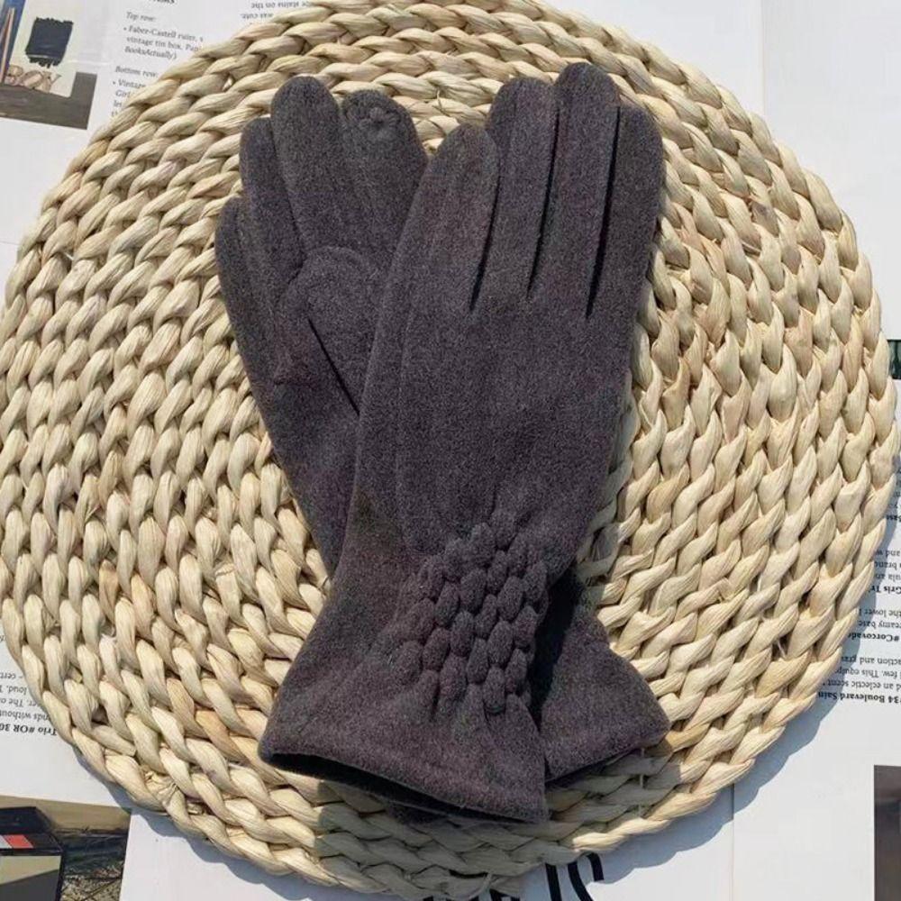 Fashion Lady Glove Mitten Women Touch Screen Gloves New Full Fingers Suede Gloves