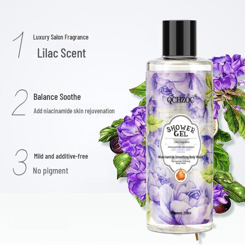 QCHZOC Lilac Scent Niacinamide Brightening & Nourishing Shower Gel