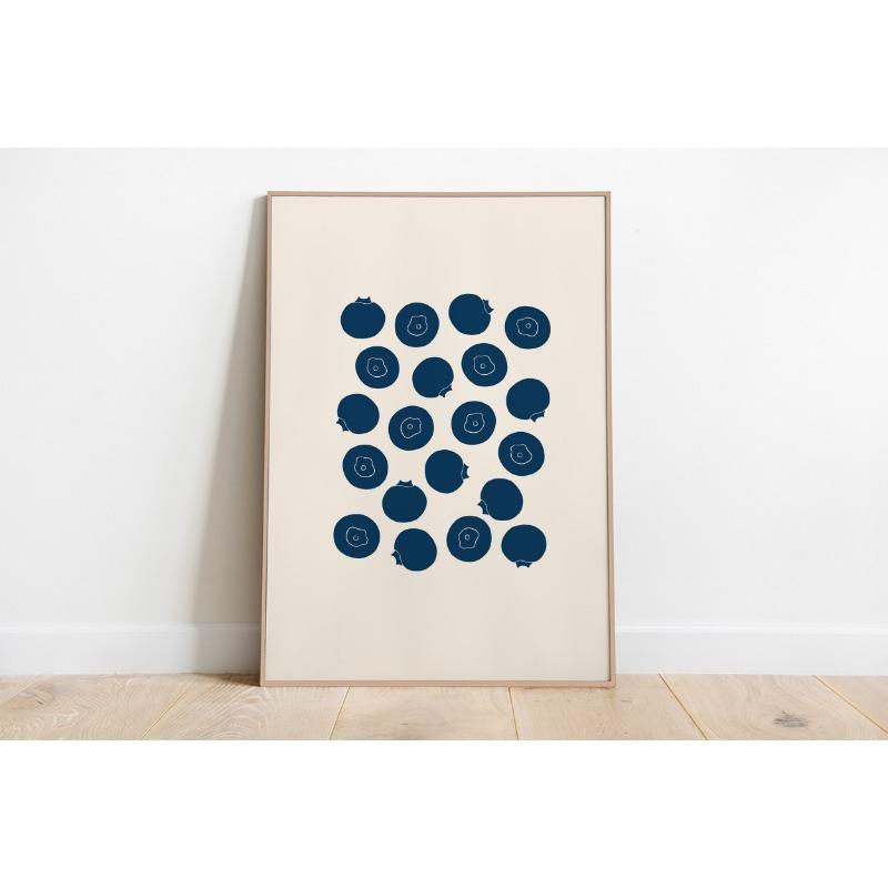 

Minimalist Illustration Poster Juicy Fruits Art Print Berries Oranges Watermelon Canvas Painting Living Room Bedroom Decor 21cm×30cm NoFrame