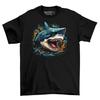 Angry Megalodon Dinosaur Shark T Shirt Top Men S Black Cotton Mens Goth Fantasy Dark