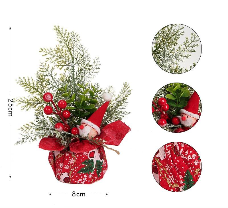 Wooden PVC Christmas Tree Centerpiece Tabletop Flower Arrangement Decor for Holiday Gifts Festive Xmas Decoration Accessories