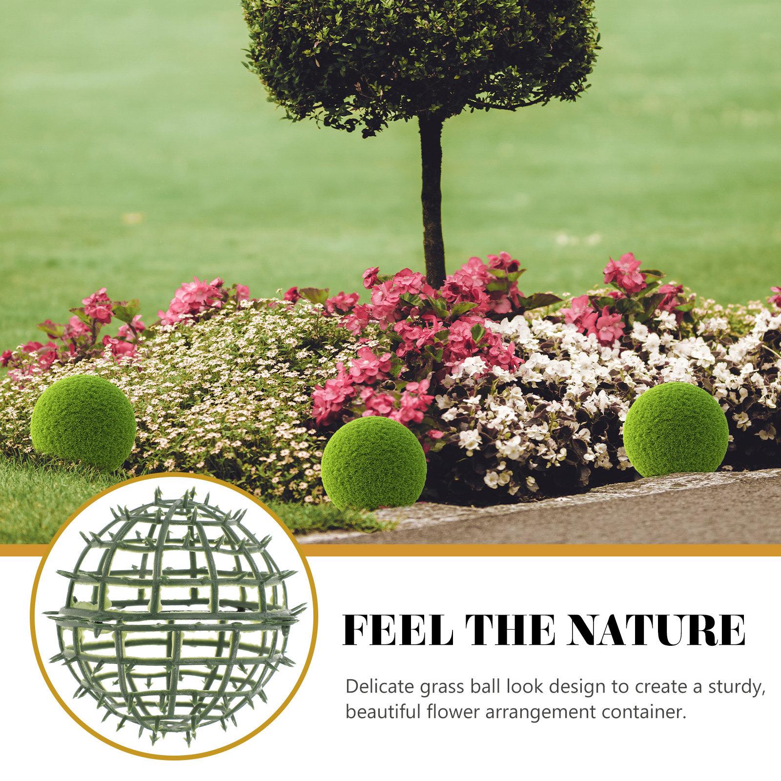 

6Pcs Artificial Plant Topiary Ball Support Sturdy Plastic Flower Arrangement Rack Faux Green Ball Frame Decorative 10X10X10CM