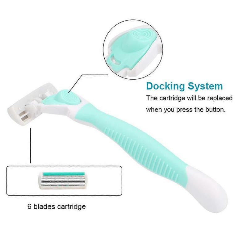 6-Blade Shaving Razor for Women, Extra Smooth Women's Razor with 4 Replacement Razor Blade Cartridges & Refills