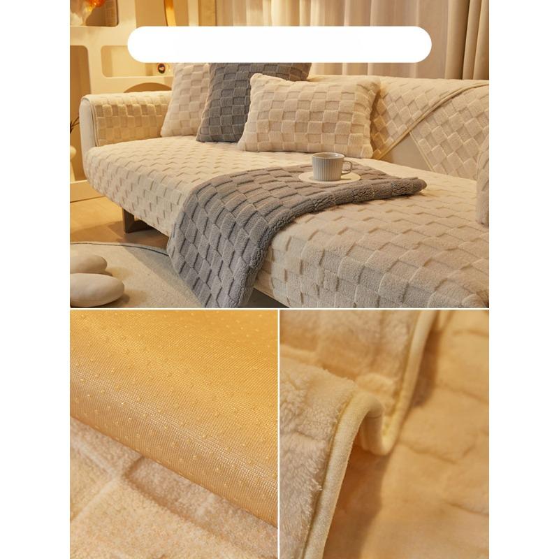 

Подушка для дивана, короткая плюшевая три наложницы, четыре сезона, универсальный нескользящий чехол для сиденья, тканевый чехол 70*70cm