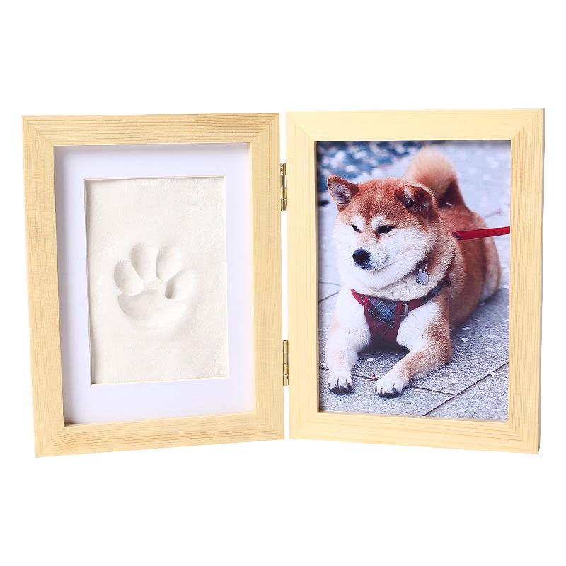 Pet Paw & Baby Handprint Keepsake Frame: Dog Paw & Baby Footprint Souvenir