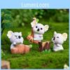 Cartoon Style Resin Koala Figurine Lovely Micro Landscape Diy Decor Crystal Ball Ornament