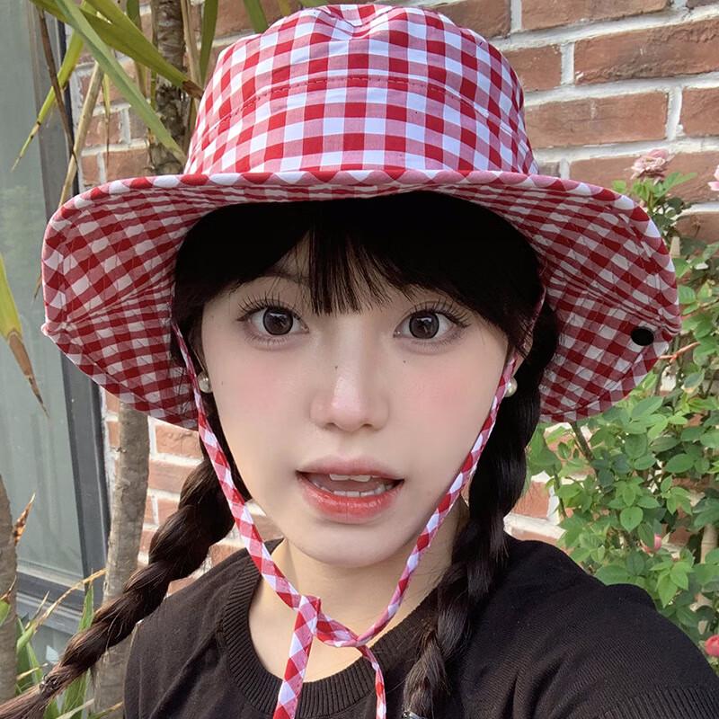 Женская клетчатая шляпа-ведро Shirlendor с защитой от солнца