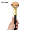 Weißer roter künstlicher Diamantball-Gehstock, modischer dekorativer Gehstock, eleganter Cosplay-Gehstock für Gentleman, 93,5 cm