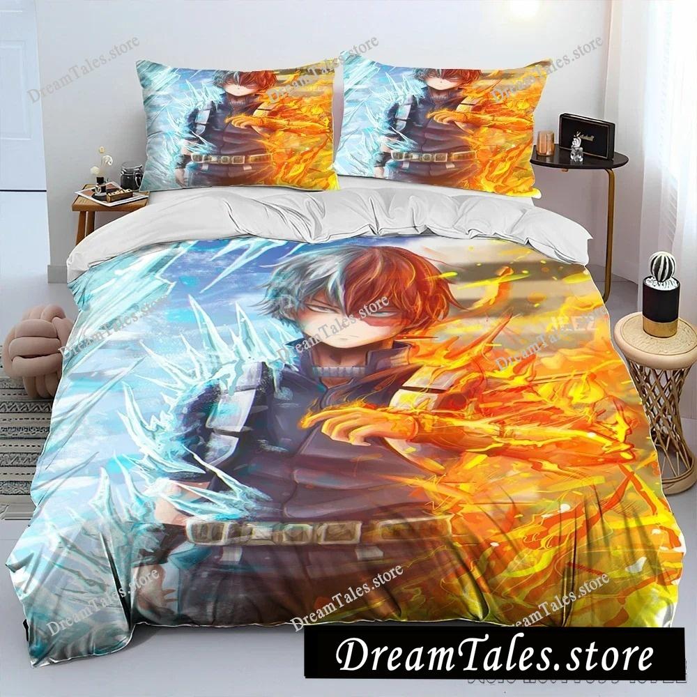 My Hero A-Academia Anime Cartoon Bettbezug-Set HD Deckenbezug für Kinder Bettwäsche-Sets Bettwäsche Schlafzimmer Dekor Luxuriöses Geschenk