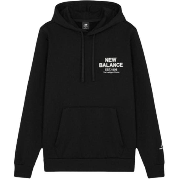New Balance Casual Sports Hooded Pullover Long Sleeves Black Men s AMT14317-BK L