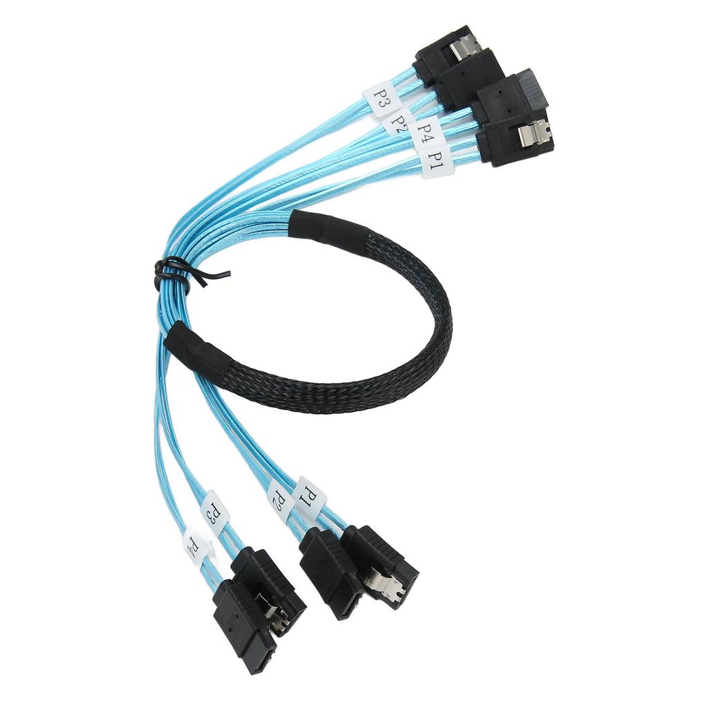 MINI SAS 4SATA Transmission Cable Connect to SDD Hard Disk Computer Server High Speed 7P to 4SATA