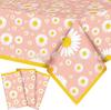 Daisy Party Tableware Decorations Plates Cups Napkins Banner Tablecloth for Girls Baby Shower Flowers Summer Birthday Party