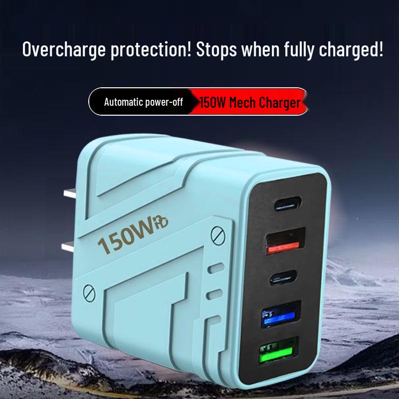 150W Gallium Nitride Multi-Port Fast Charger for Apple, Android, Huawei