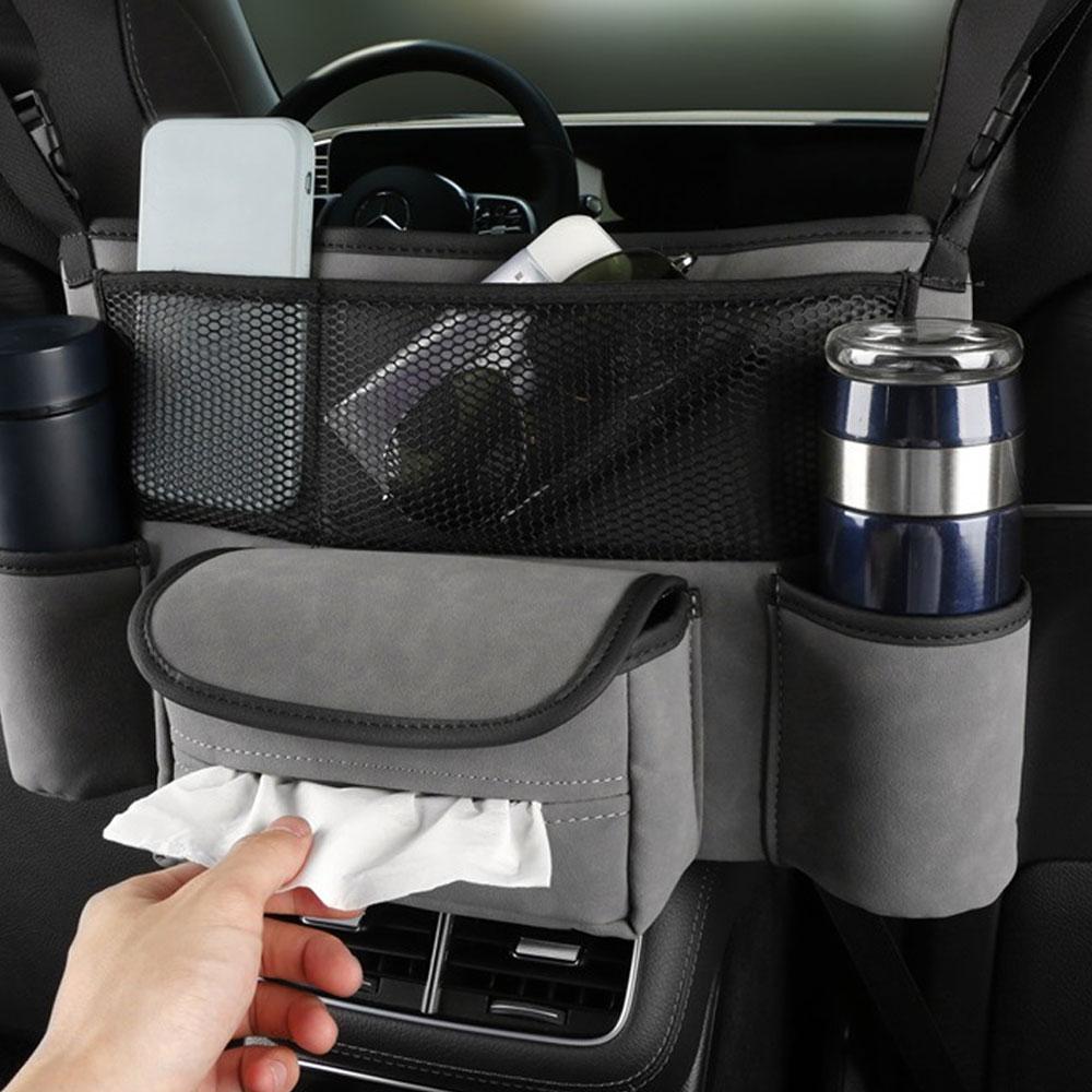 1Pc Car Multi-Pockets Seat Organizer Car Storage Bag Tissue Hand Bag Bottle Holder Storage Nets Pocket Car Interior Accessories