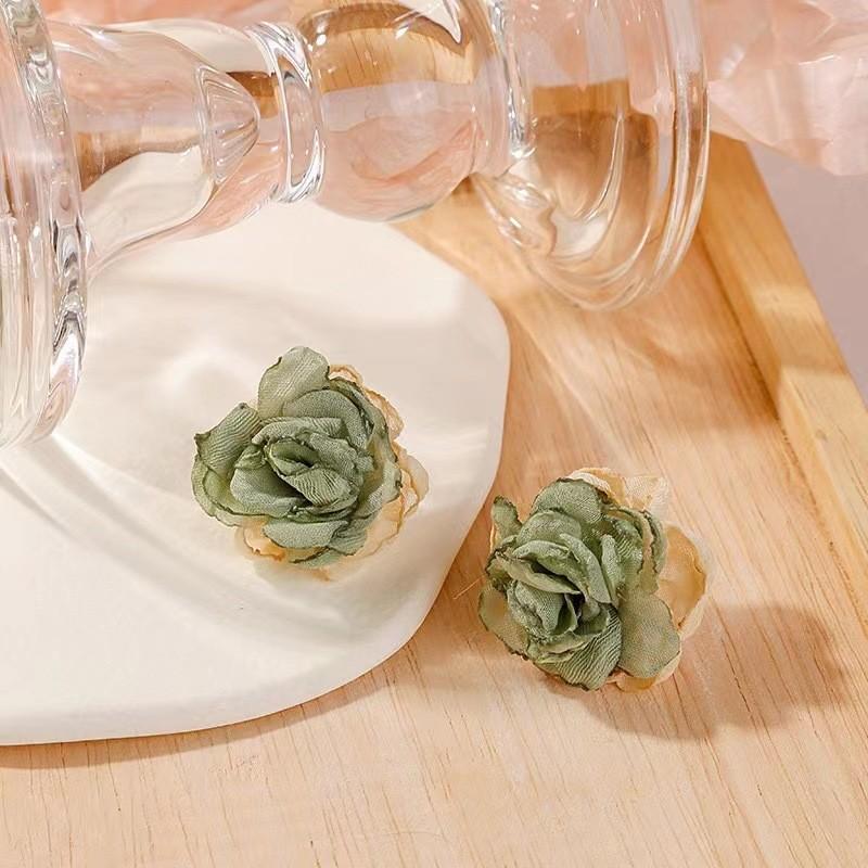 Garden Sweet Silk Fabric Flower Earrings - Elegant Stud Earrings for Women - Beach Style Ear Rings