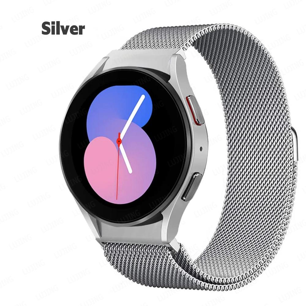 Milanese løkkebånd for Samsung Galaxy Watch 7 6/4/5 pro 44mm 40mm 45mm No Gaps Armbånd for Galaxy Watch 6 klassisk 43mm 47mm stropp
