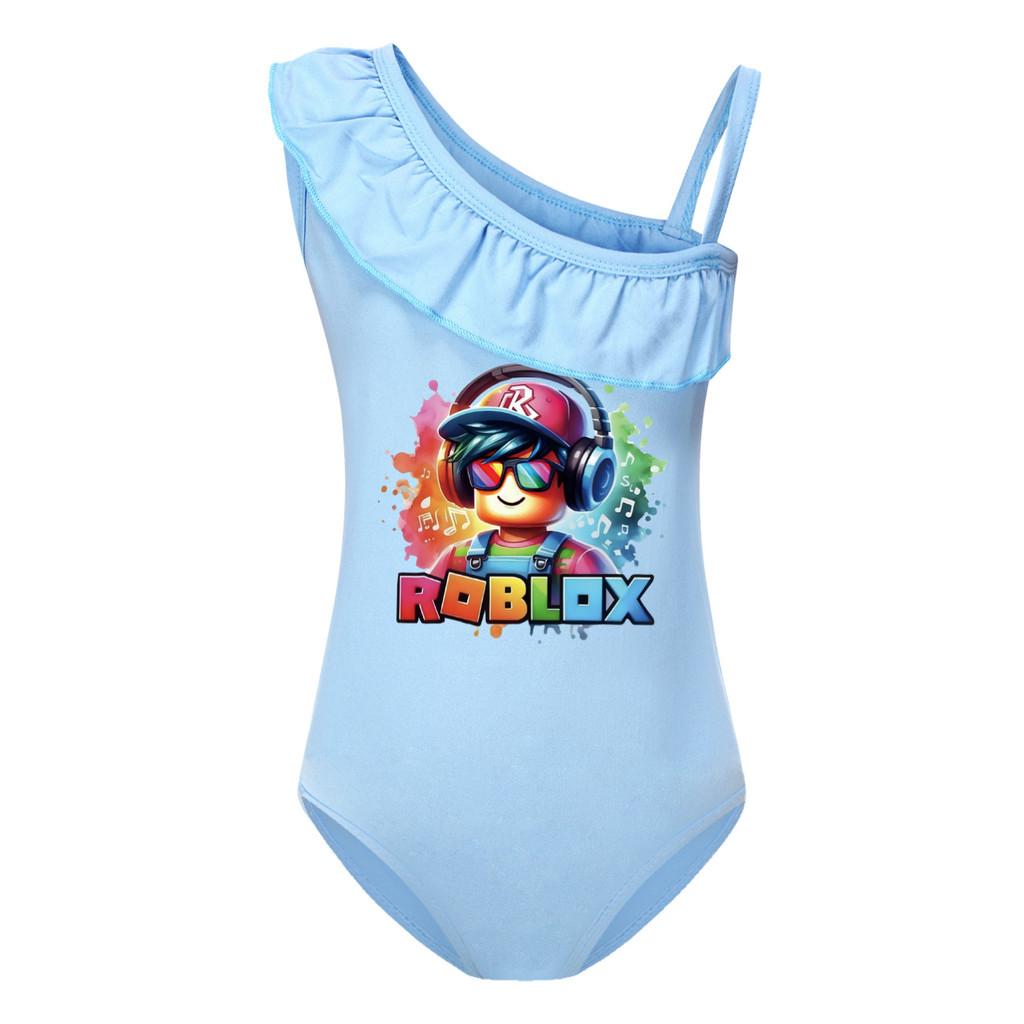 5528 Детский купальник для девочек Roblox с принтом и рюшами 100cm