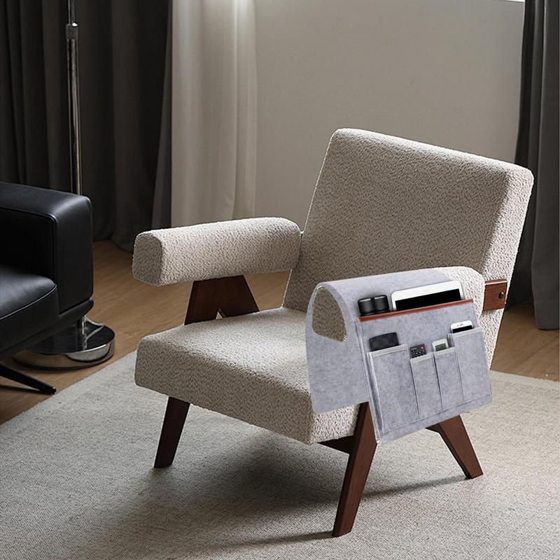 Household Sofa Armrest Storage Bag Felt Couch Recliner Armrest Bedside Organizer for Cell Phone Remote Control Hanging Bag