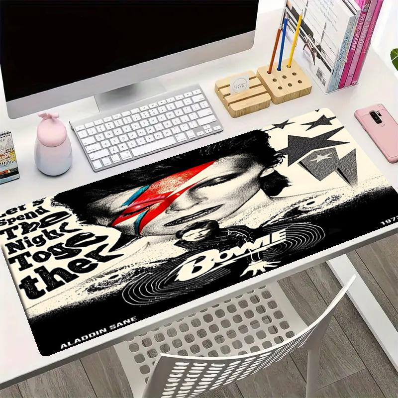 David Bowie Theme Mouse Pad, Non Slip Rubber Base, Multifunctional Office & Home Decor, Perfect for Workspace Personalization.