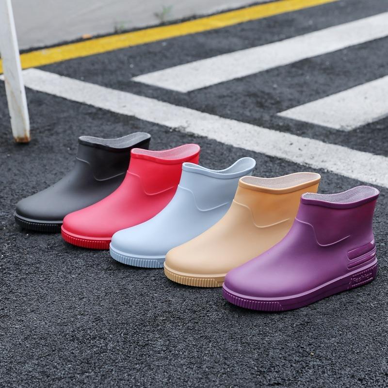 Hot-selling low-tube rain shoes women's fashion water shoes new non-slip rain boots adult warm water boots rubber shoes