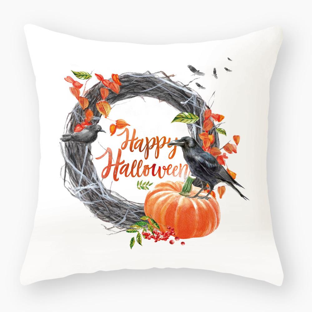 Home Products New Halloween Pillow Cover Nordic Letters Linen Sofa Cushion Office Cushion Cover