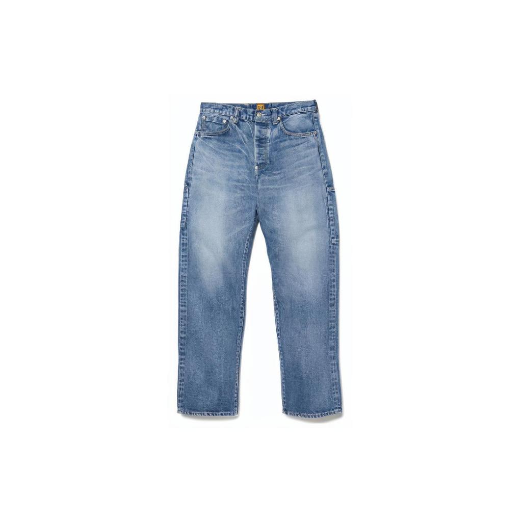 Human Made Jeans Unisex Blue Moderate Straight Fit Pants HM26PT006