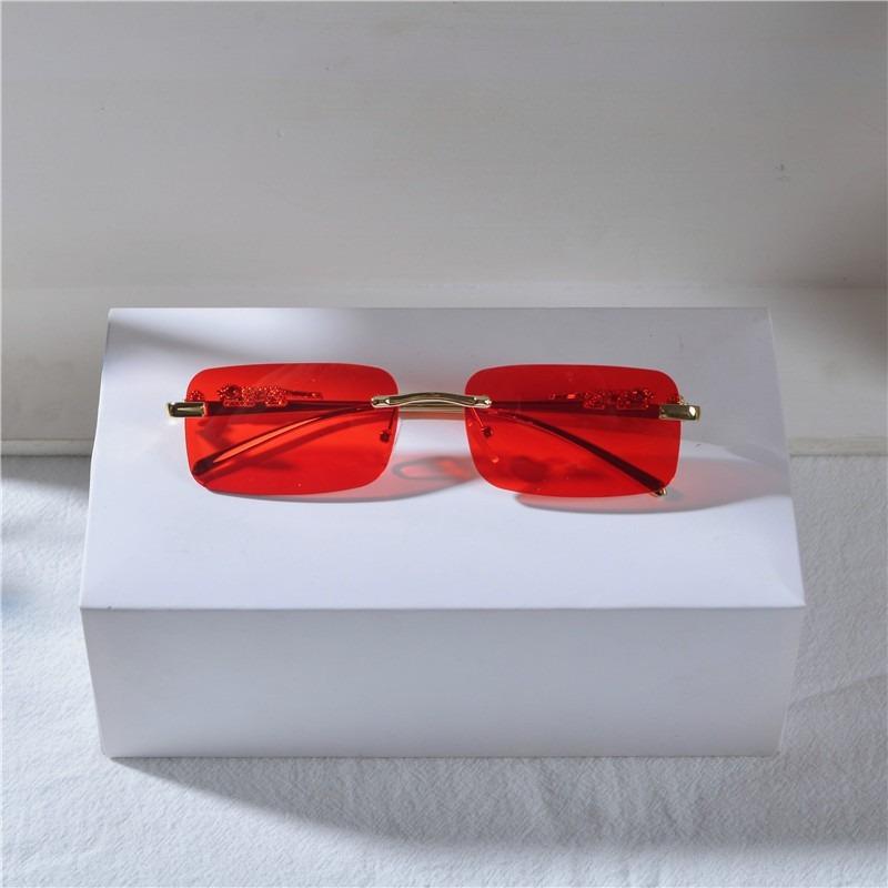Latest Vintage Rimless Sunglasses Men Women Stylish Square Shades Glasses Latest Double Bridge Gradient Eyeglasses UV400 Sun Eyeglasses
