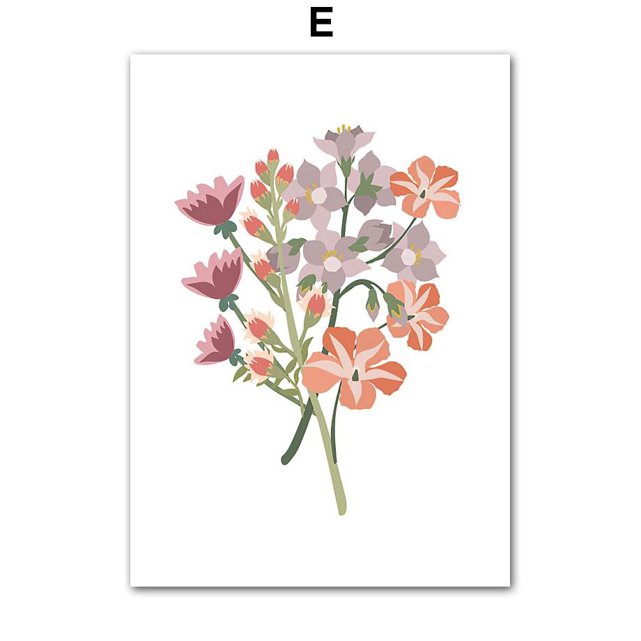 Boho Flower Butterfly Nursery Posters Cartoon Wall Art Print Canvas Painting Wildflower Pictures Baby Kids Room Home Decoration