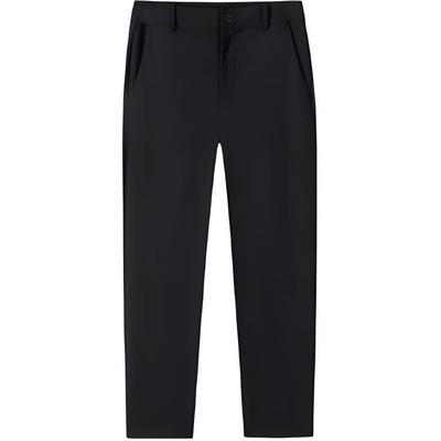 Calças Esportivas Tricotadas Casuais Simples de Cor Sólida de Perna Reta Calças Masculinas Preto 152517518-2
