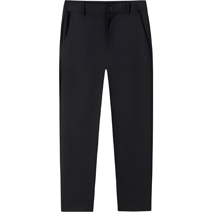 Anta Straight Leg Casual Simple Solid Color Knitted Sports Pants Men Bottoms Black 152517518-2
