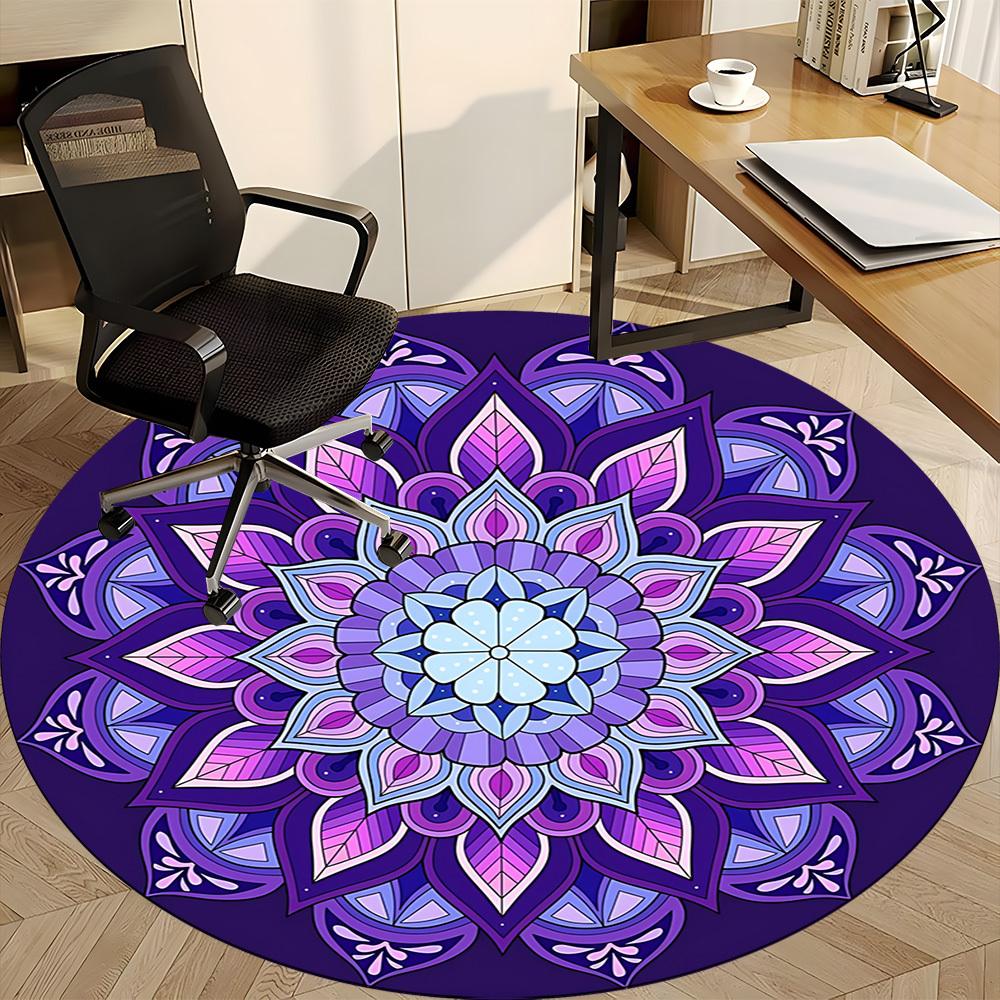 1pc Mandala Pattern, Purple Decor Chair Carpet for Office Non-Slip, Rug for Office, Room, Good Gift for Family or Friends, yy251226210