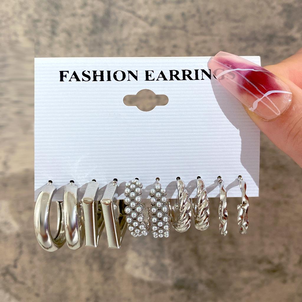 Silver Color Heart Dangle Earrings Set Vintage Butterfly Metal Geometric Drop Earring for Women 2023 Fashion Trendy Jewelry Gift