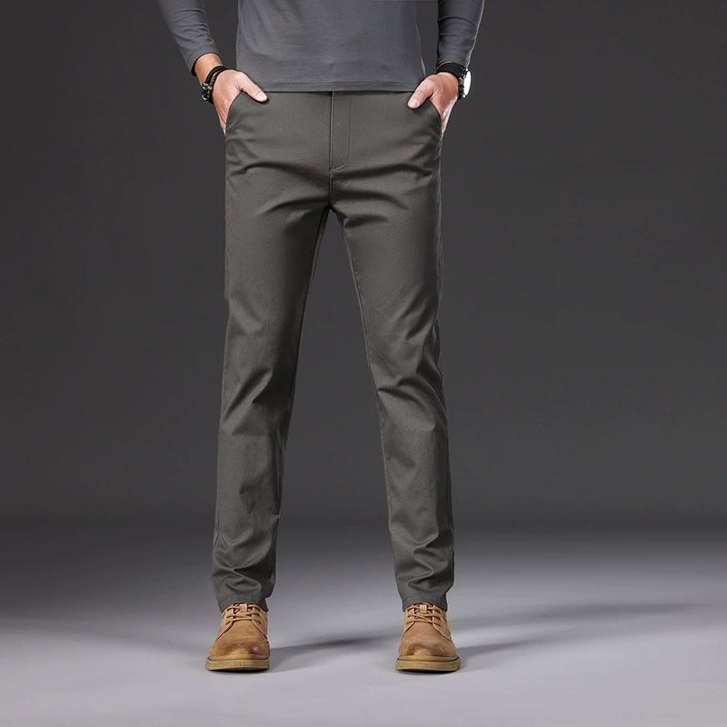 

Хлопковые мужские повседневные брюки осенняя мода удобные эластичные узкие прямые деловые брюки черного цвета Army Green цвета хаки 32