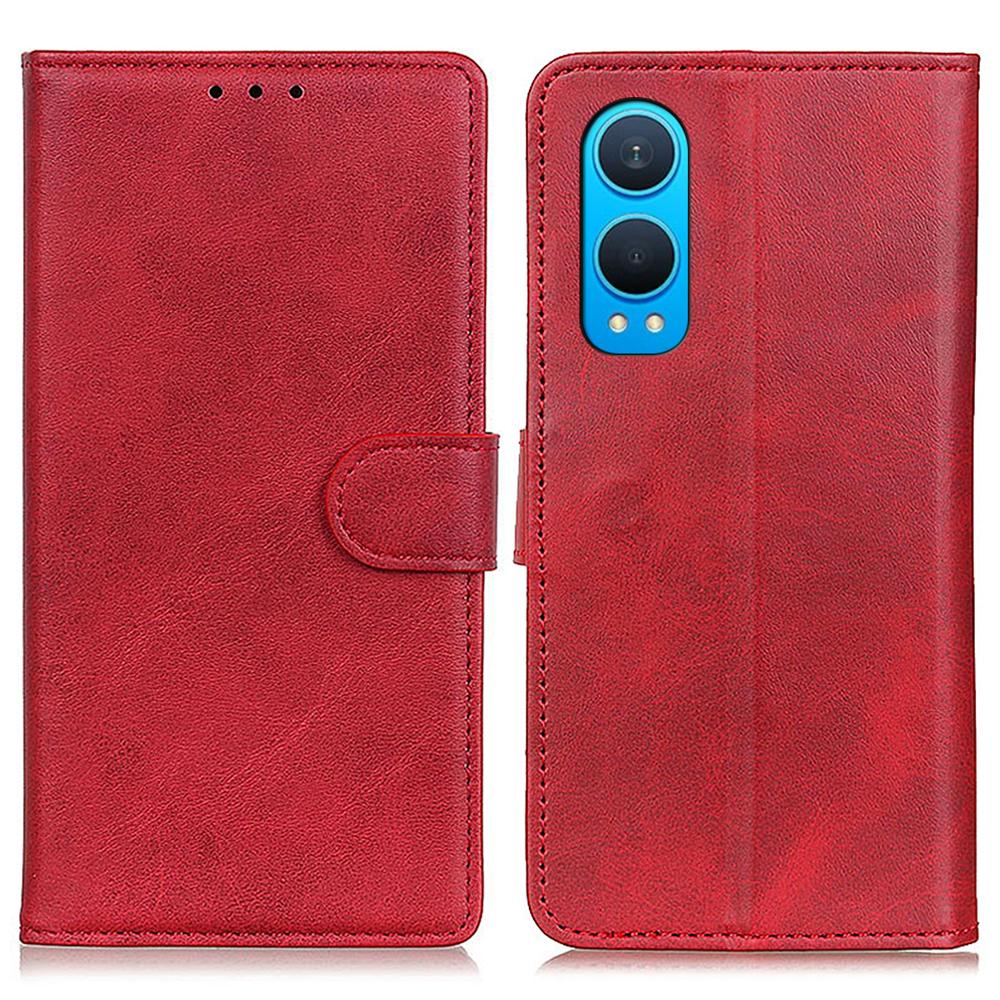 

Для OnePlus Nord CE4 Lite 5G/Oppo K12x 5G (Китай) Чехол для телефона из кожи с текстурой коровьей шкуры, откидная крышка со подставкой Red
