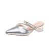 Fashion Fashion Women Thin High Heels Mules Slippers New Pointed Toe Butterfly-knot Shoes Female Casual Slides Ladies Pumps Sandals