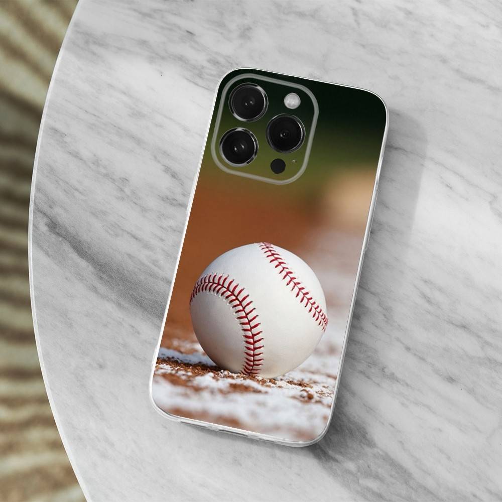 Sport Art Baseball Phone Case For iPhone,14,13,12,15,Pro,Max,Plus,11,17,16,X,XS,XR,SE,Mini Transparent Soft Cover
