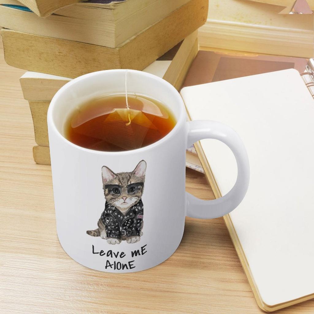 1 Förpackning 11oz Vit Keramisk Mugg Med Tryckt Konst På Båda Sidor Hållbar Kaffekopp Idealisk För Arbete Hemma Presentanvändning