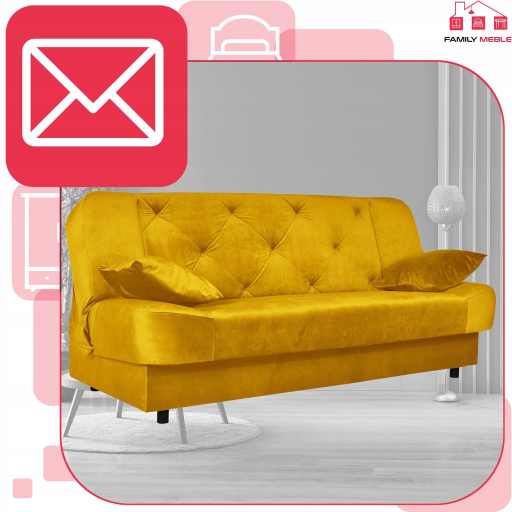 Kanapa sofa Sara Karo rozkładana wersalka spania bonell łóżko Family meble