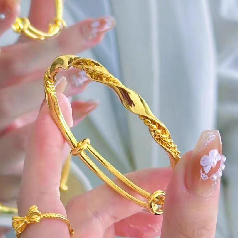 Möbius Twist Vietnamese Sand Gold Bracelet: Xiaohongshu Style Women's Versatile Fashion Jewelry