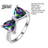 Knitted Ring Women Bow Colorful Cubic Zirconia Multi-faced Cutting Wedding