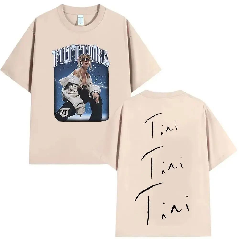 Album Graphic T-shirts Singer TINI Futtura Tour Men Women Fashion Harajuku Short Sleeve Cotton Tees