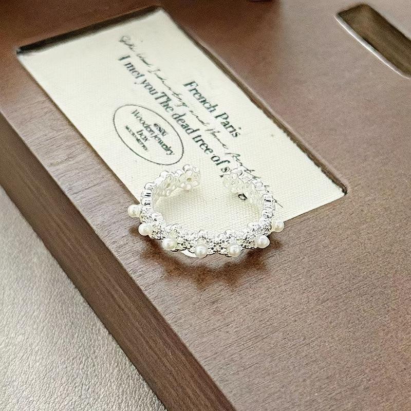 Spitze Spitze Zirkon Perle Öffnungsring Exquisit Prinzessin Unterwegs Nischen Design High-End Freundin Ring Frau