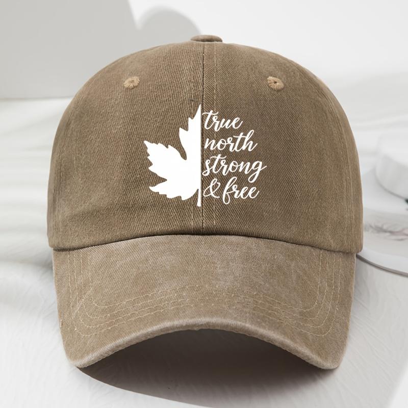 Soft Baseball Cap Soft Maple Leaf Letter Print Baseball Cap Unisex Retro Adjustable Outdoor Hat for Men and Women