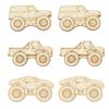 12 Stück Unfertige Holz Monster Truck Ausschnitte Basteln LKW Party Spiel Mitgebsel Fahrzeuge zum Bemalen Holz LKW Hängende Ornamente