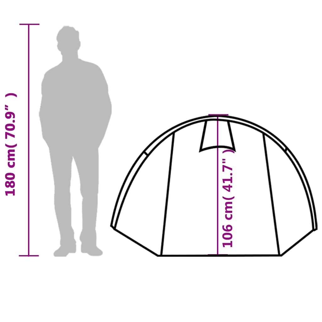 Tunnel Tent for 4 Persons Green Waterproof