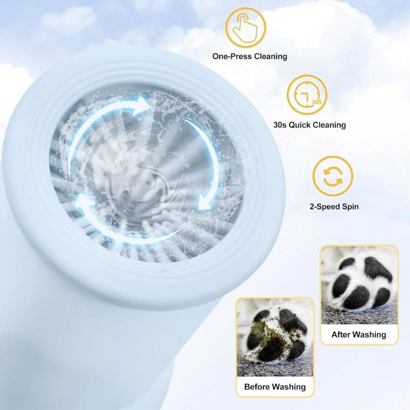 Rechargeable Dog Paws Cleaning Cup Automatic Electric Washer Gentle Silicone Brushes Convenient Design Paws Washer For Pet